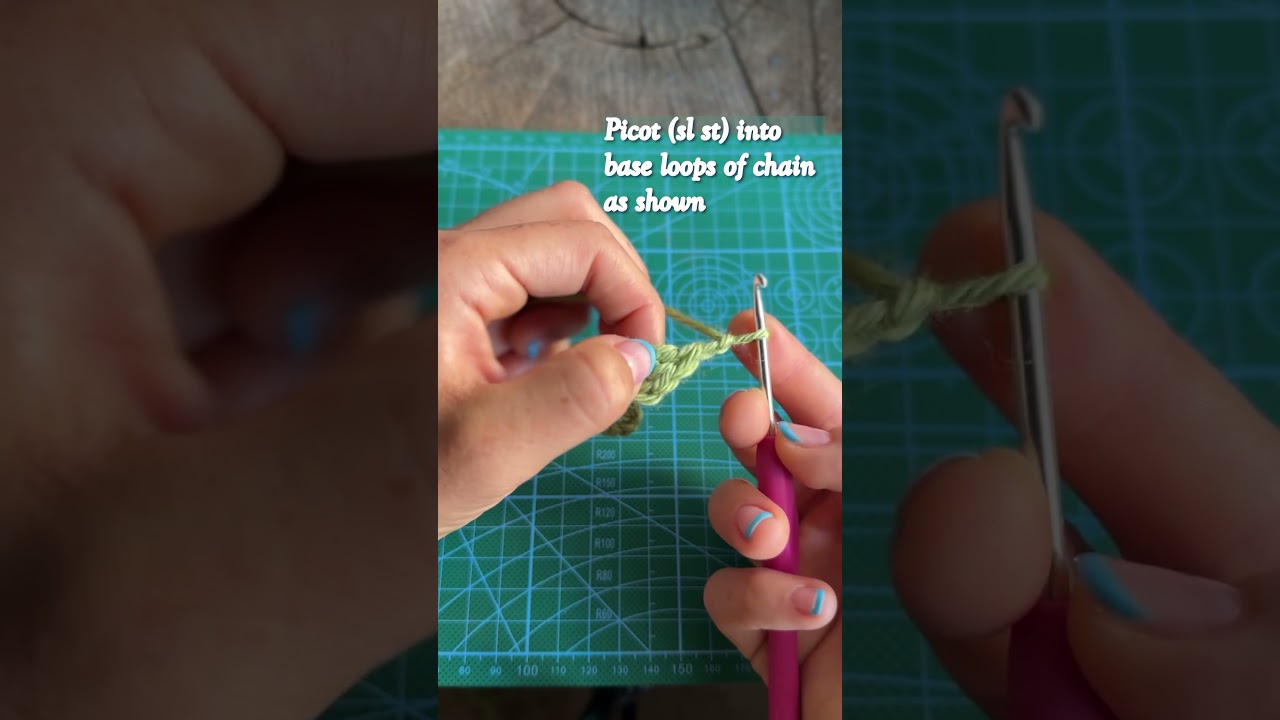 **How to Crochet a Chain 2 (ch 2) Picot Stitch** 🧶 #PicotStitch #DIY #Crafts #CrochetTutorial