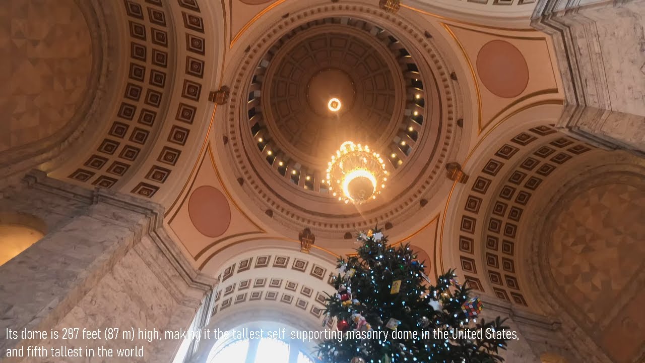 Washington State Capitol Building in Olympia Washington 4k Walking Tour Interior Exterior