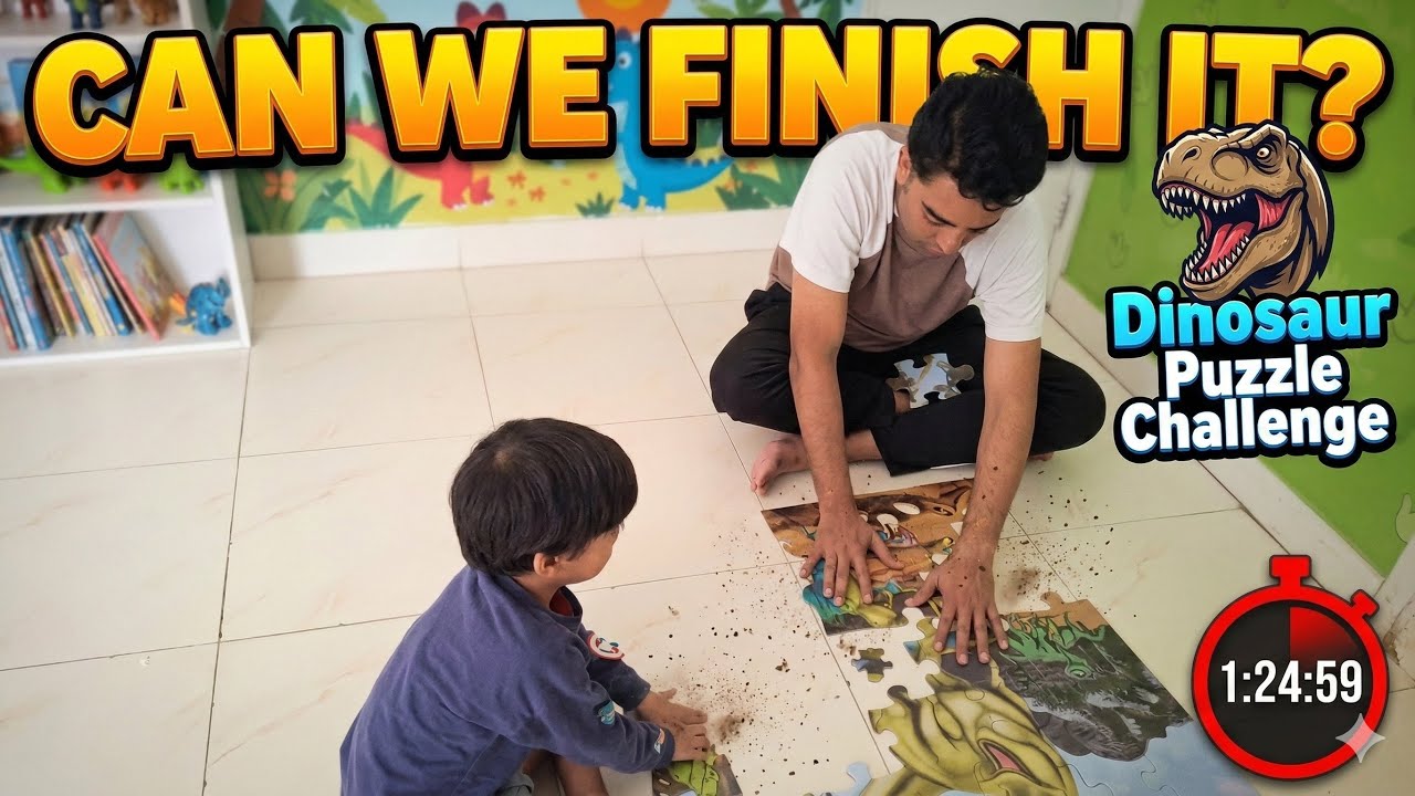 CAN WE FINISH IT? 🦖Dinosaur Puzzle Challenge | Parenting tips #lifewithismats #familyvlog 