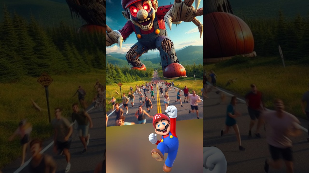 Scary Version of Giant Super Mario Squad 