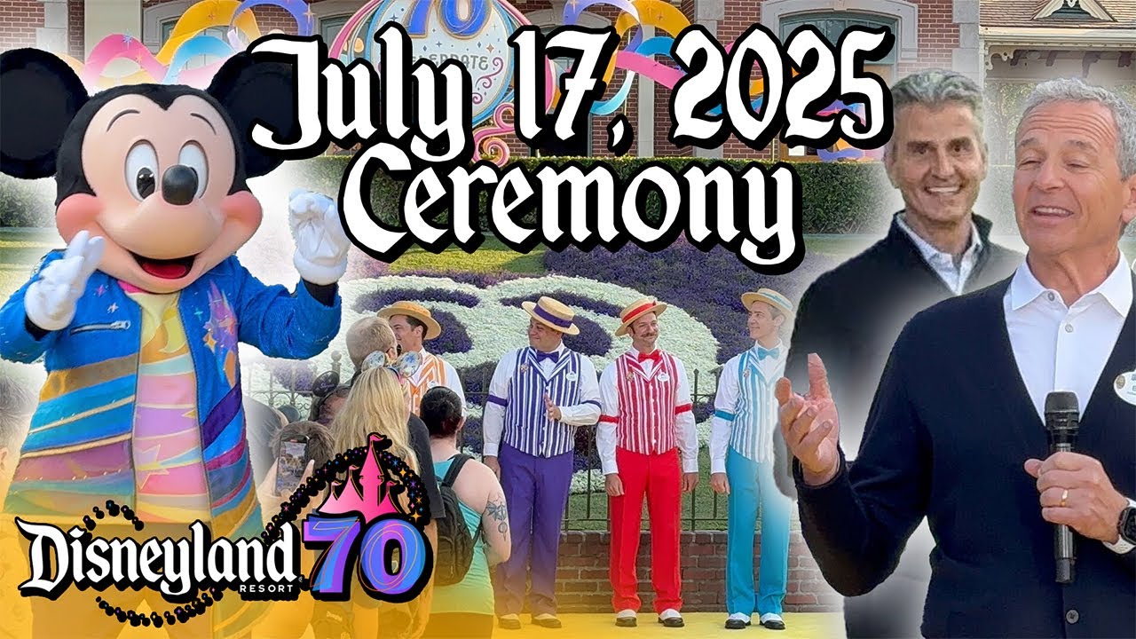 Public Ceremony with Disney Characters, Bob Iger, and Josh D’Amaro for Disneyland 70th Anniversary