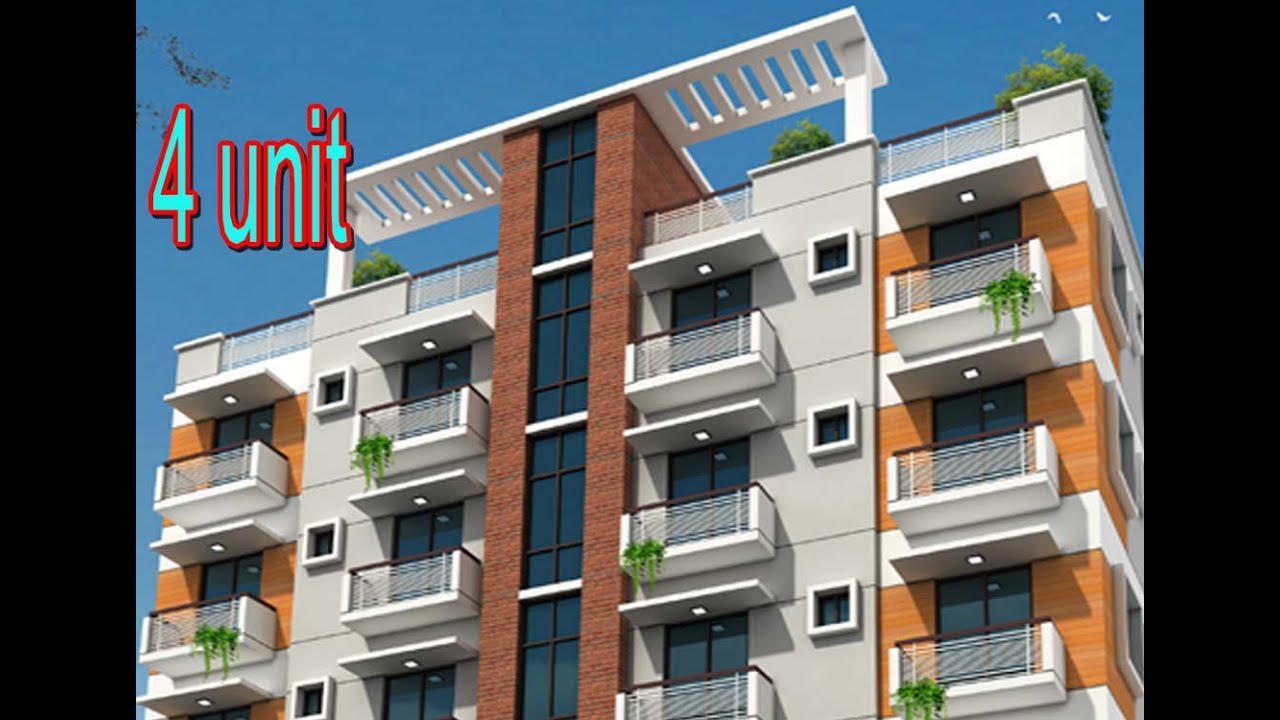 ৪ ইউনিট বাড়ির প্লান ৫০ বাই ৬০ ফুট | 4 Unit Building Plan Design
