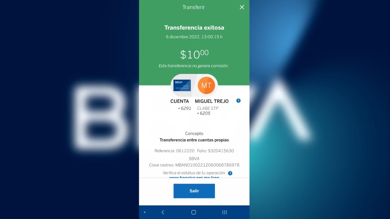 Como realizar un transferencia bancaria SPEI desde BBVA Movil