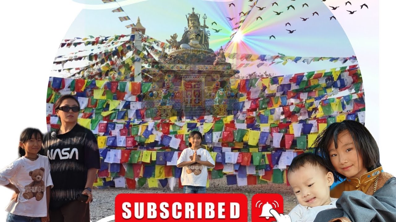 The iconic sacred statue of Guru Rinpoche at Norbu Ri Mundgod #tibetanvlogger #gururinpoche #blessed