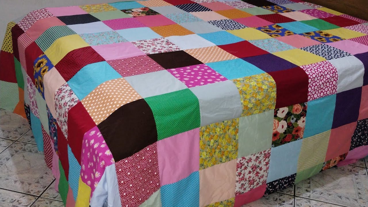 COMO FAZER COLCHA de RETALHOS. RECICLAGEM de TECIDO. FICA LINDA.