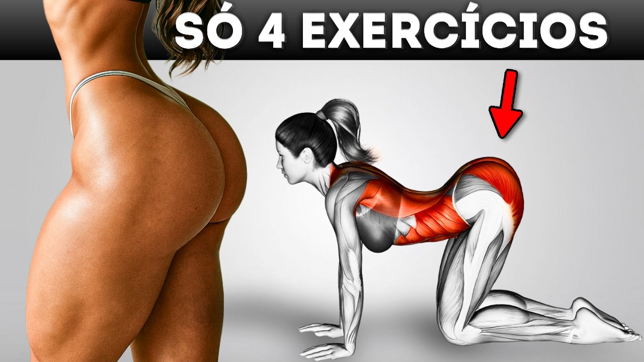FAÇA ISSO POR 10 DIAS: 4 Exercícios Para TURBINAR Seus GLÚTEOS Em Casa (Sem Impacto)