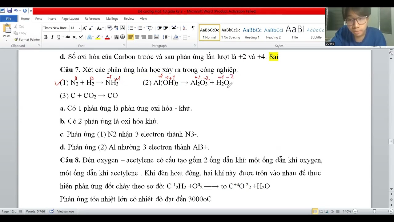 HOÁ 10 - Ôn tập giữa kỳ II - Chủ nhật, 15/03/2026 - P2