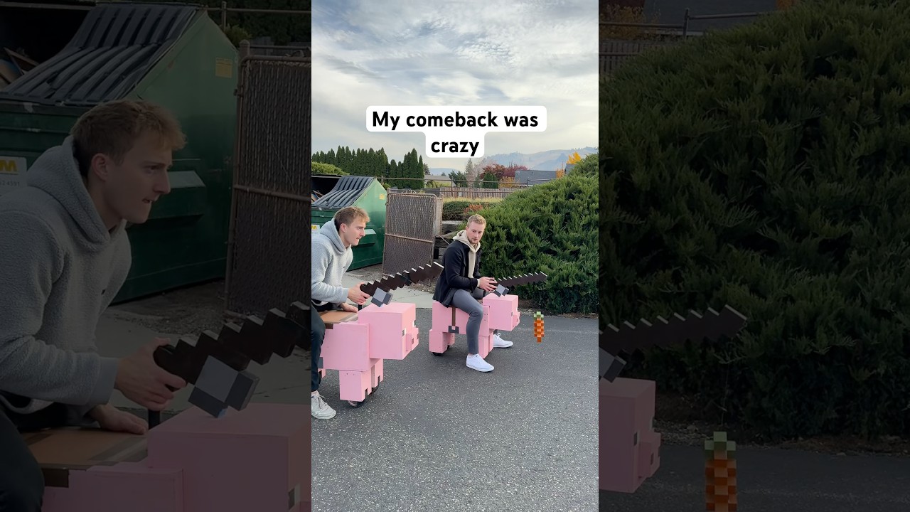 Racing on Real Life Minecraft Pigs