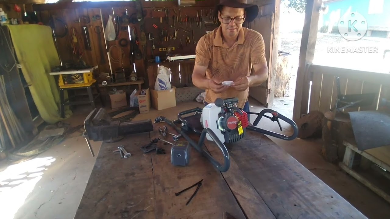 Montagem do carrinho do perfurador de solo.