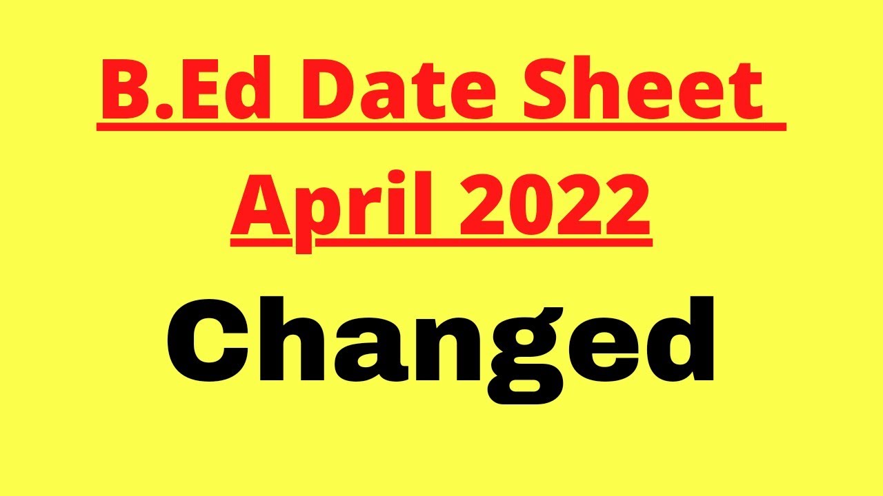 CRSU B.Ed Date Sheet 2022