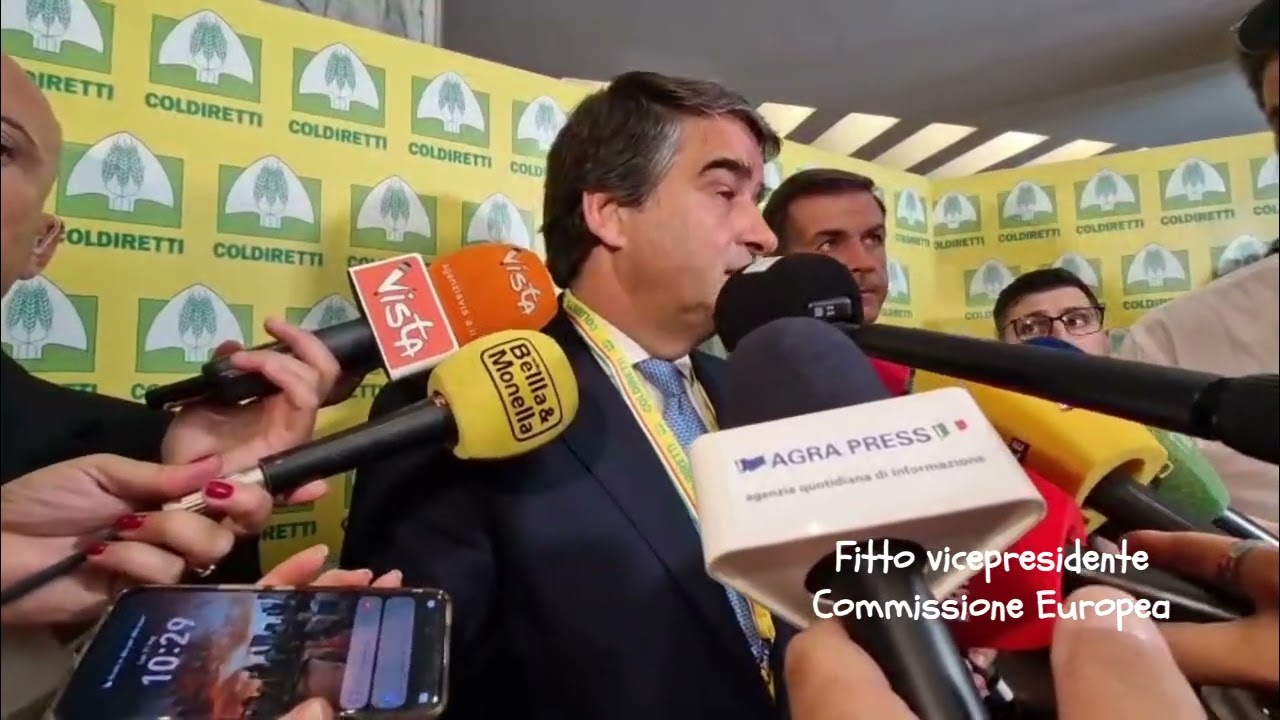 Assemblea Coldiretti: punto stampa Fitto, vicepresidente Commissione Europea