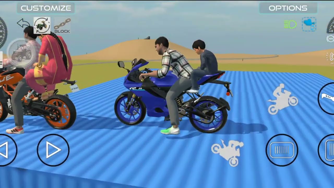 🎮 Drive Bullet, yamaha and R15 on stunt road in game 🎮 #indianvehiclessimulator3dgame​ #gamingvideo​