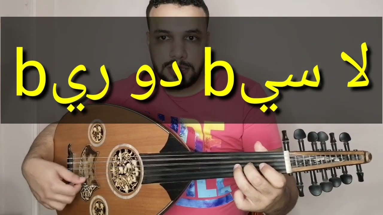 تعليم عزف عود اغنية بعد عيونك يا علي - كامله - النوته الحرفيه مكتوبه علي الشاشه