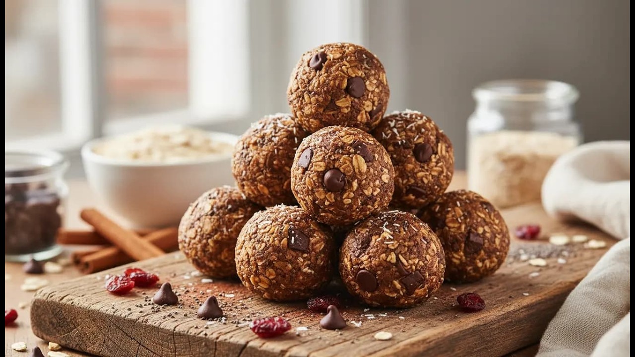 No-Bake Oat Energy Balls — Healthy Snack in 5 Minutes! 🥣✨