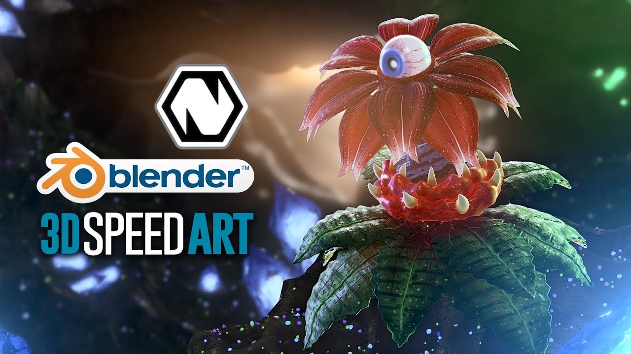 Blender + Natron | Evolved Flower |  3D Animation Speed Art