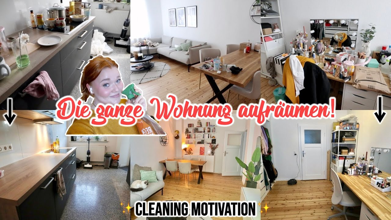 XXL Clean with me! Die GANZE Wohnung aufräumen & putzen I Meggyxoxo
