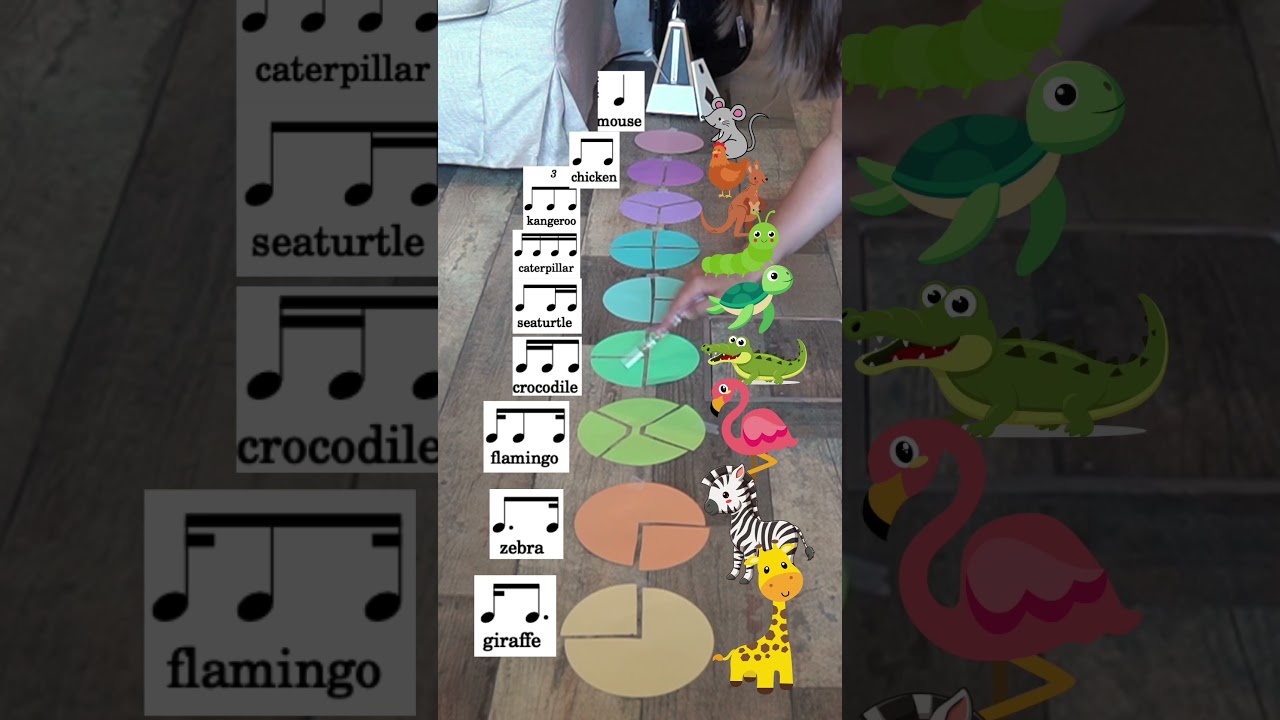Musical notes and rhythms with animals
