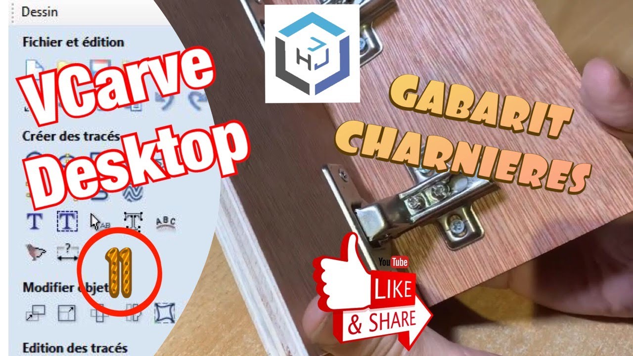 VCarve Desktop épisode 11 (Gabarit pour charnières)