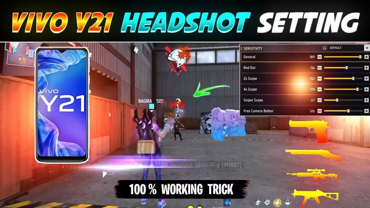 Free Fire [Секрет] Настройка выстрела в голову ✅ | Настройка чувствительности Vivo Y21 Dpi для мо...