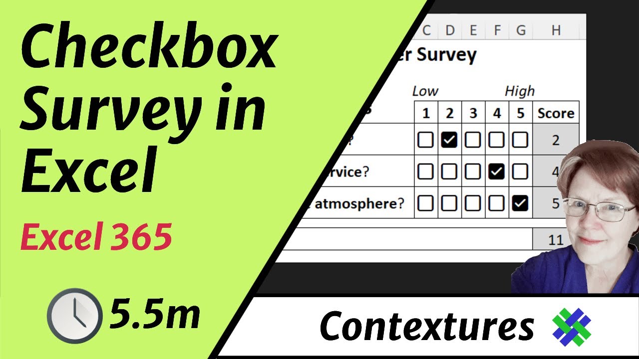 Quick Excel Survey Form with Checkboxes