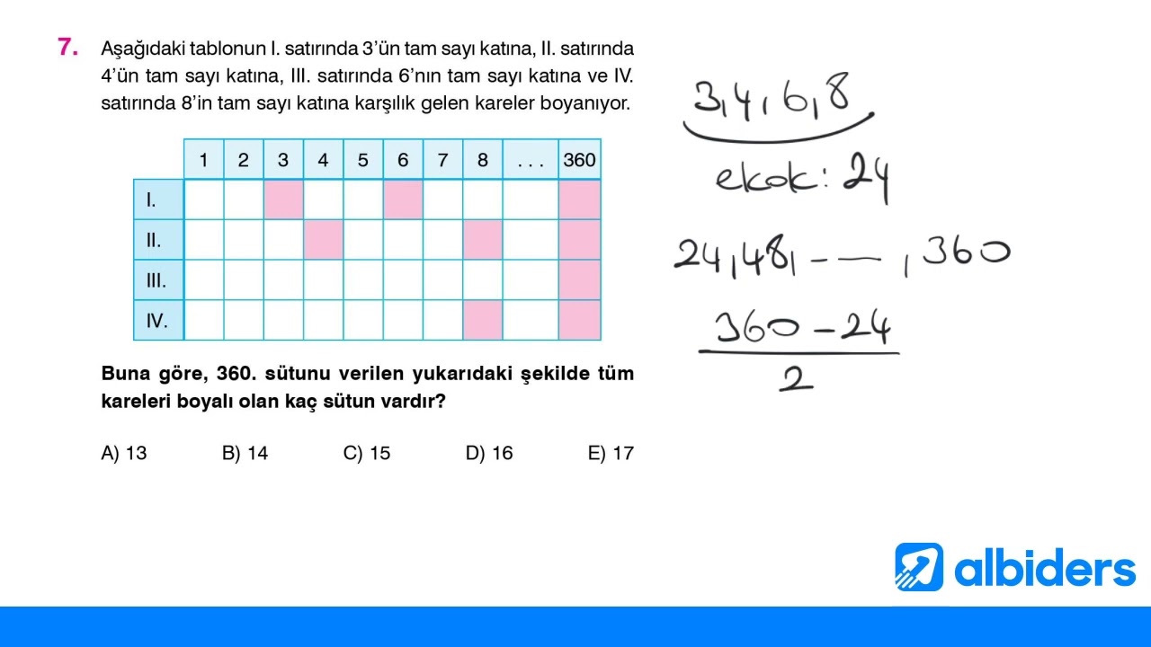 Ünite 1 ileri düzey test 4 bölünebilme ebob ekok 5 12  Sorular