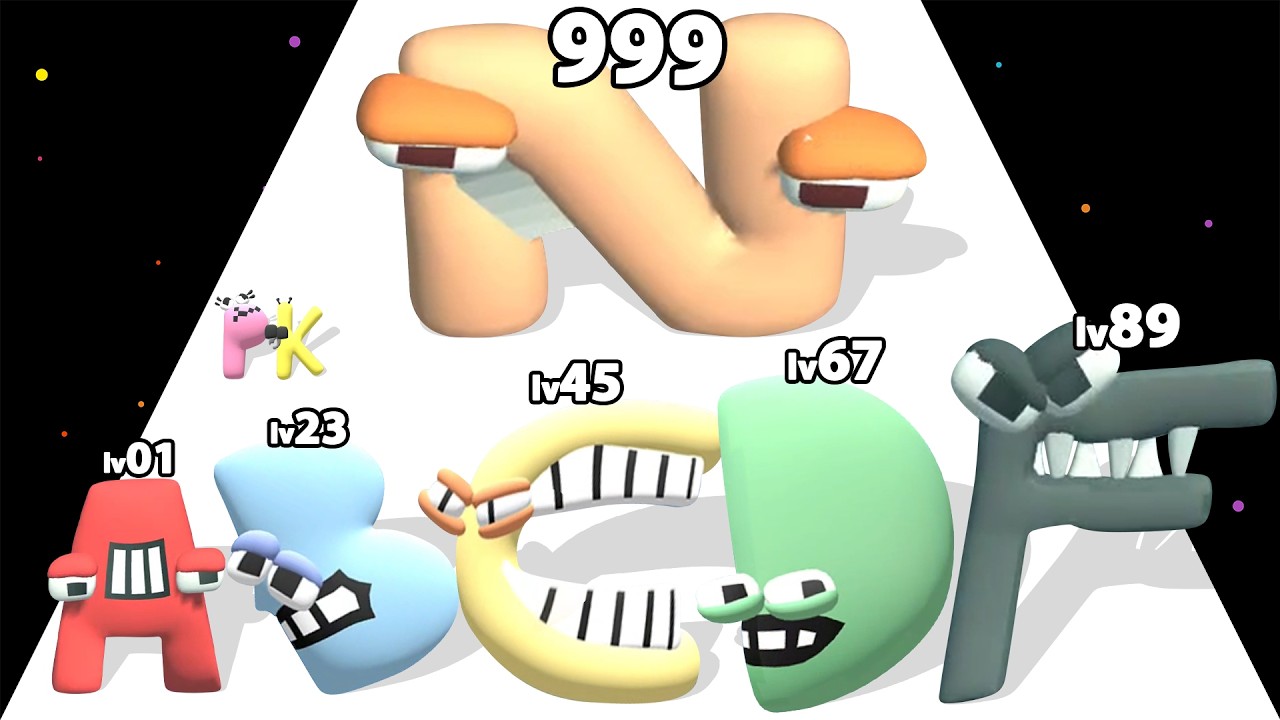 ALPHABET LORE EVOLUTION RUNNER - Level Up Alphabet Max Level Gameplay (Merge Alphabet Lord Run)