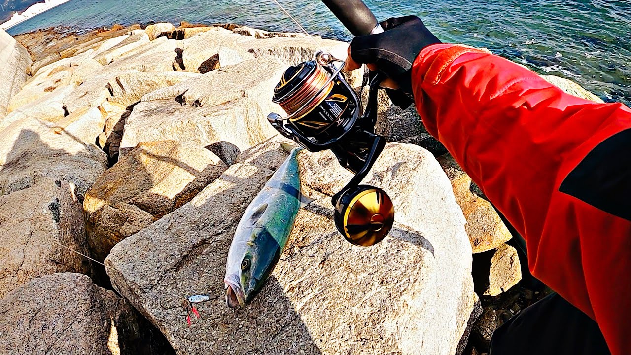 STELLA SW6000XG ft COLTSNIPER XR 100H SHORE JIGGING IN JAPAN [ DAIWA TG BAIT]ショアジギング＋ブレードジグ