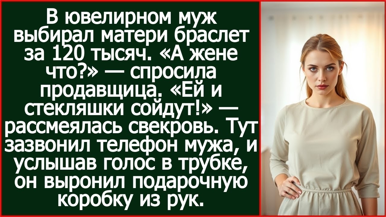 В ювелирном муж выбирал матери браслет за 120 тысяч. «А жене что.» — спросила продавщица.