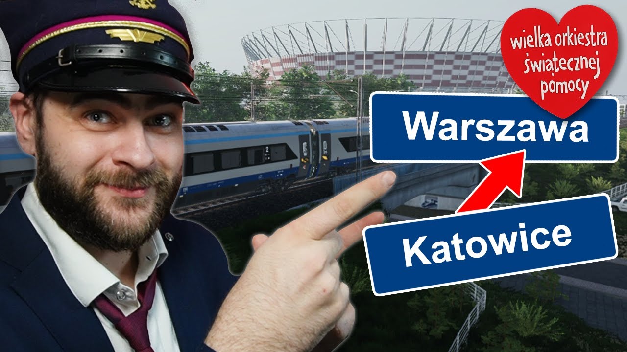 Jadę z Katowic do Warszawy pod scenę Finału WOŚP 2024 (cała trasa) - SimRail