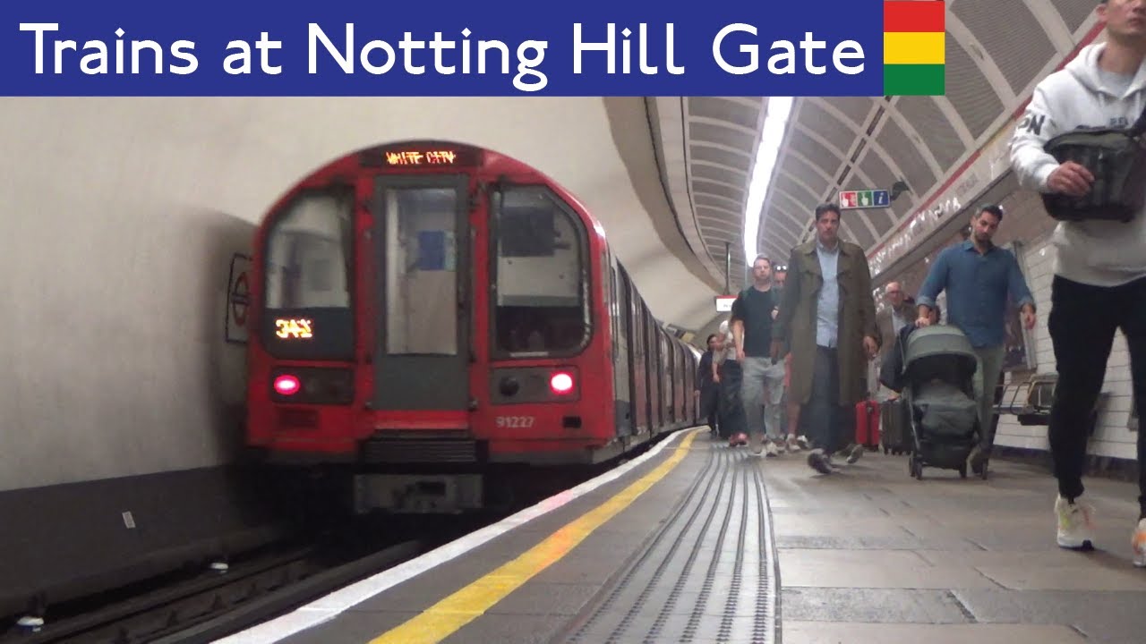 London Underground: District, Circle, And Central Line Trains At Notting Hill Gate