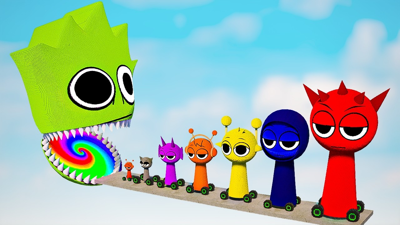 Big & Small INCREDIBOX Sprunki CARS Vs Giant OWAKCX Sprunki with Rainbow Portal in Mouth | TEARDOWN