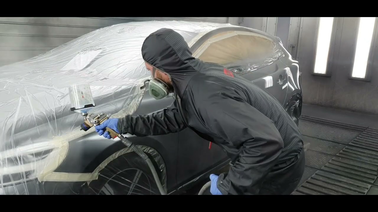 Car Painting: volvo side with Sata and Standox ( airdry clearcoat)