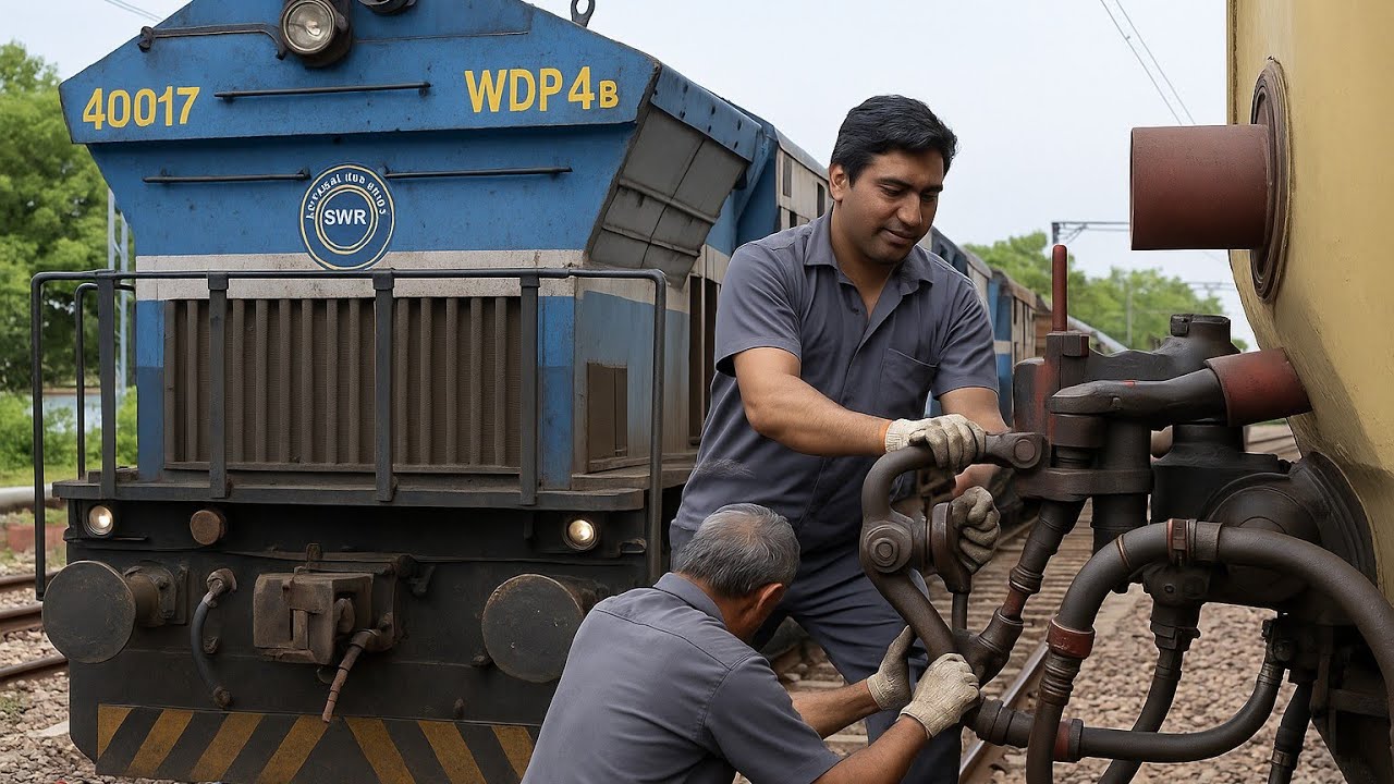 How Indian Train Engines are Joined Manually /Manual Hooking/ Indian Railway Manual Shunting Process