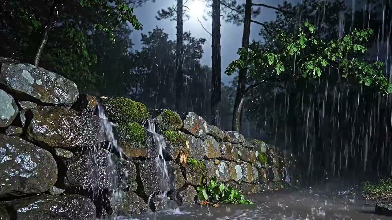 Rain sounds on the wall