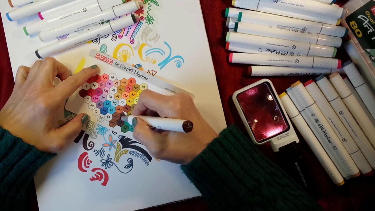 ASMR | Marker Pens Testing ParKoo (Pt 3) - Whispered Chat - Writing - Drawing - Sorting Pens