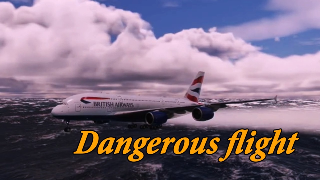 Dangerous flight BRITISH AIRWAYS go around at ocean short runway