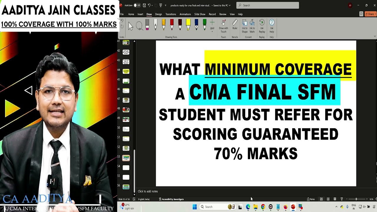 What Minimum Coverage ? A CMA Final SFM Student Must Refer For Scoring Guaranteed 70% Marks