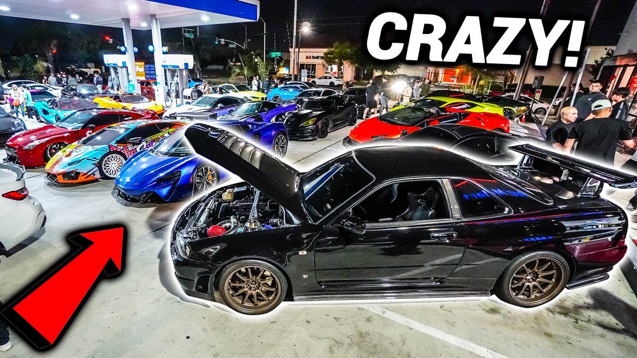 STREET RACERS TAKEOVER GAS STATION!!!