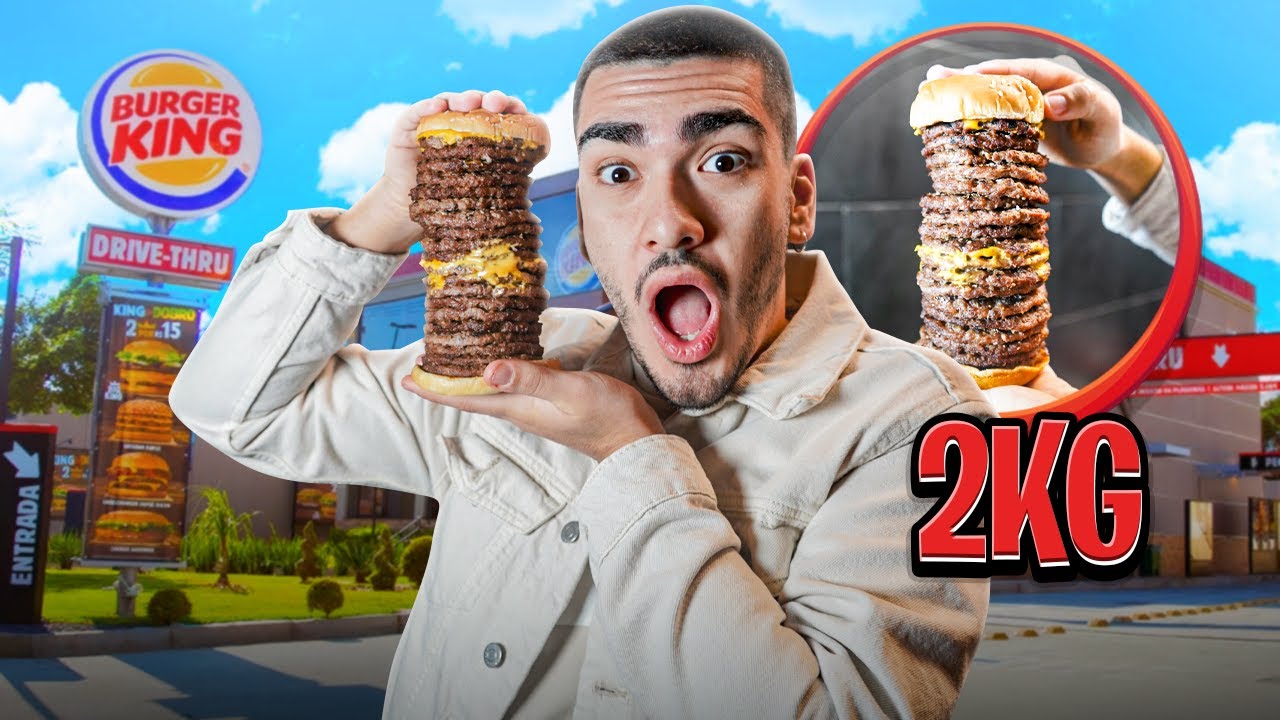 COMPREI E COMI O MAIOR HAMBURGUER DO BURGER KING 🍔😱