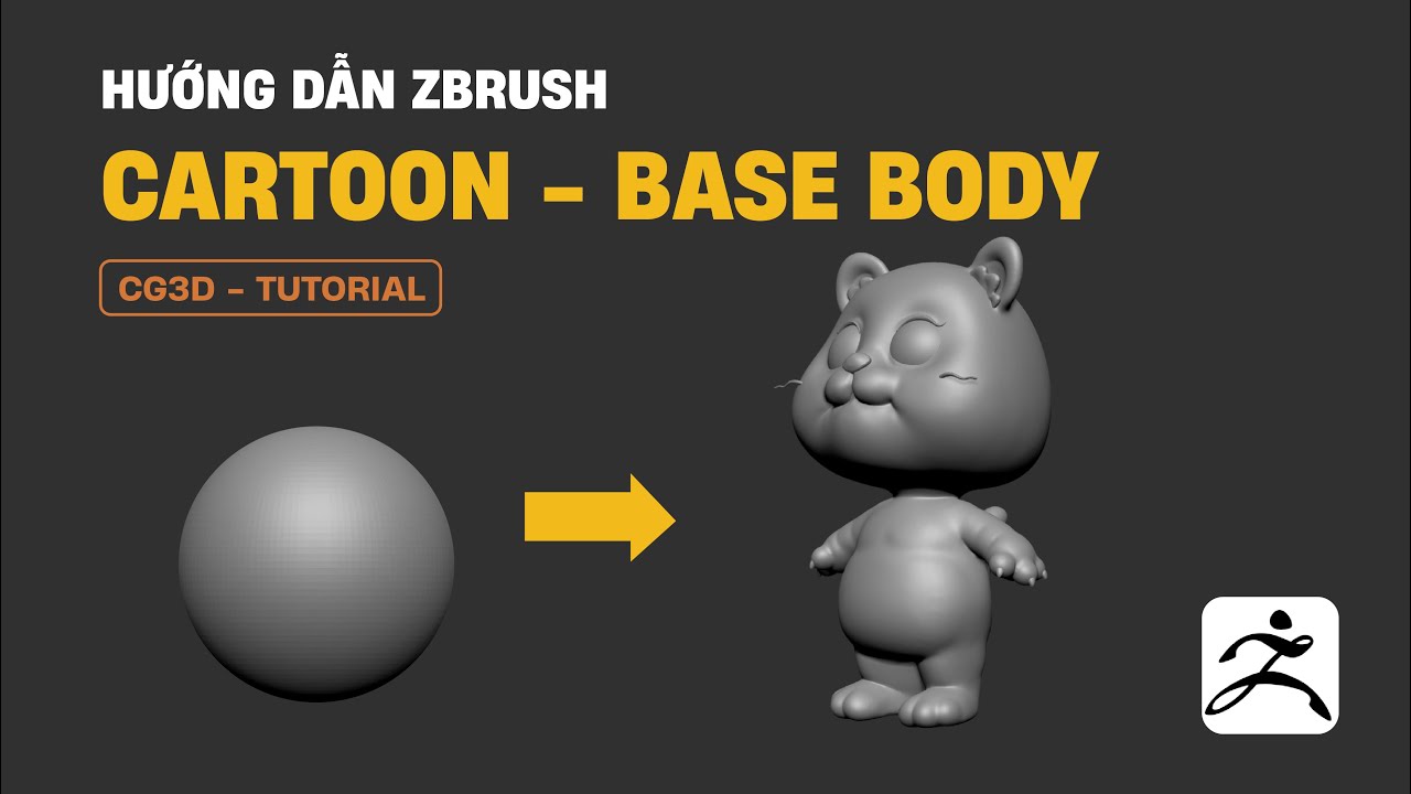 Tự học ZBrush | Cách tạo nhân vật hoạt hình 3D | Part 01 - Base Body | CG3D TUTORIAL #zbrush #cg3d