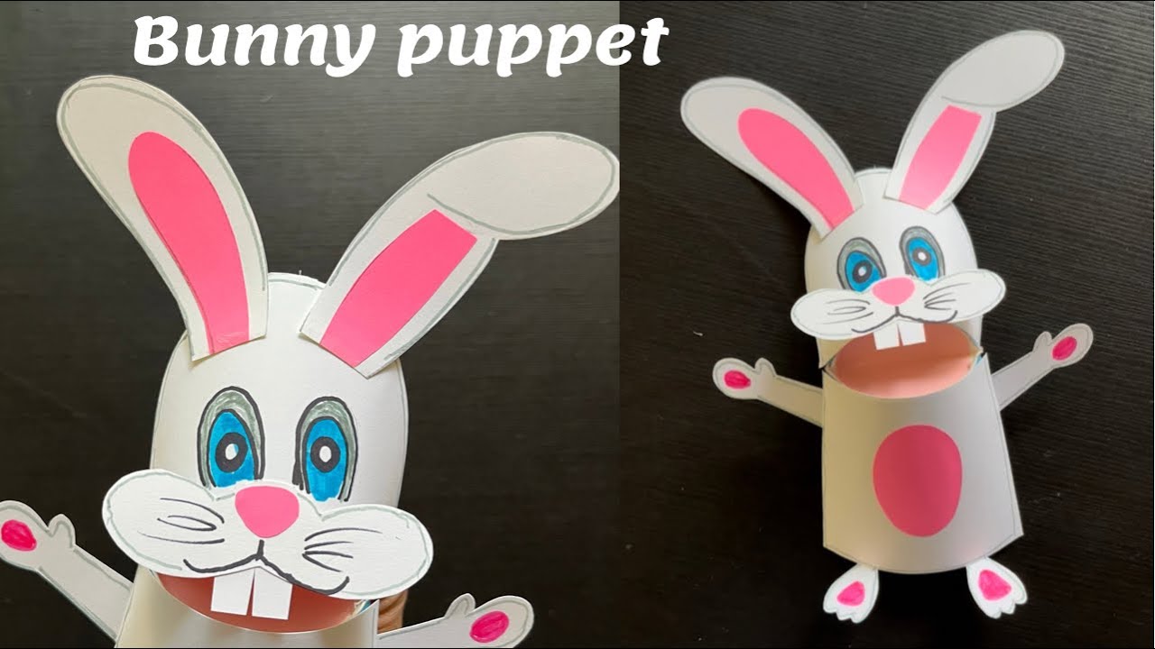 Easter Bunny Puppet craft | Paper Cup Bunny puppet | Rabbit puppet | Rabbit paper craft ideas