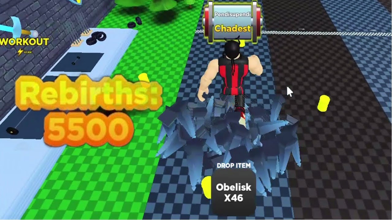 5500th Rebirths & 1.65 Million Strength under 4 minutes on Strongman Simulator Roblox