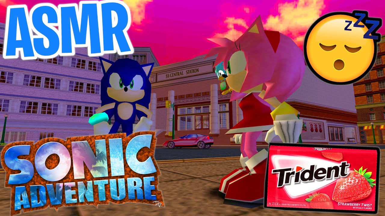 ASMR Gaming 😴 Sonic Adventure Relaxing Gum Chewing 🎮🎧 Controller Sounds + Whispering Dreamcast 💤