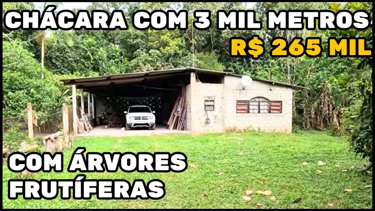 REF 639 | CHÁCARA R$ 265 MIL COM 3 MIL METROS E ÁRVORES FRUTÍFERAS EM ITANHAÉM LITORAL SUL DE SP