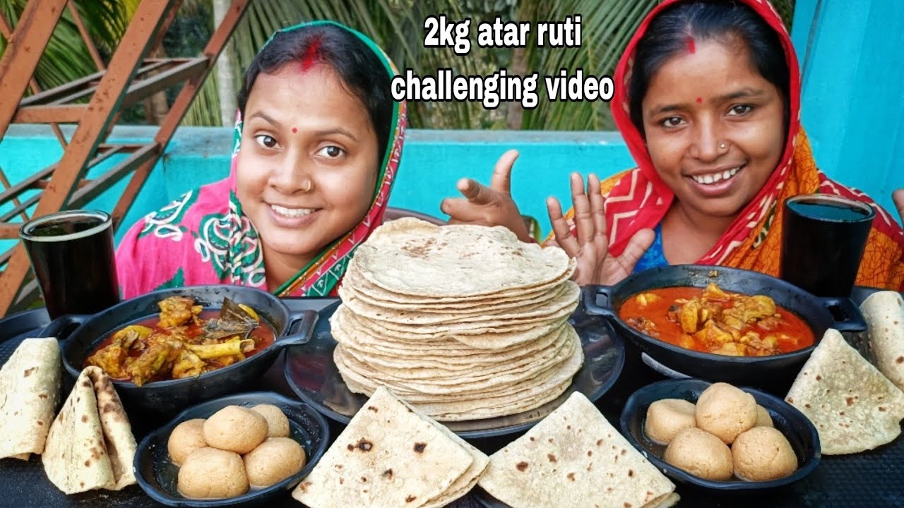ruti,kosha mangsho & rasgulla,cold drinks challenging video... with punishment 😁