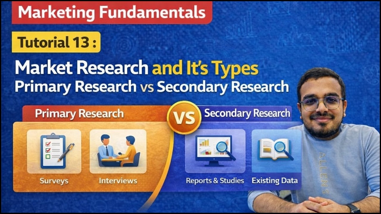 Market Research Explained | Primary vs Secondary Research | Marketing Fundamentals #13