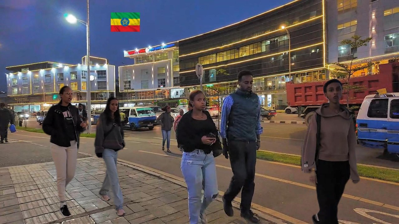 Nightlife Inside Arat kilo (4 kilo) In Addis Ababa Ethiopia