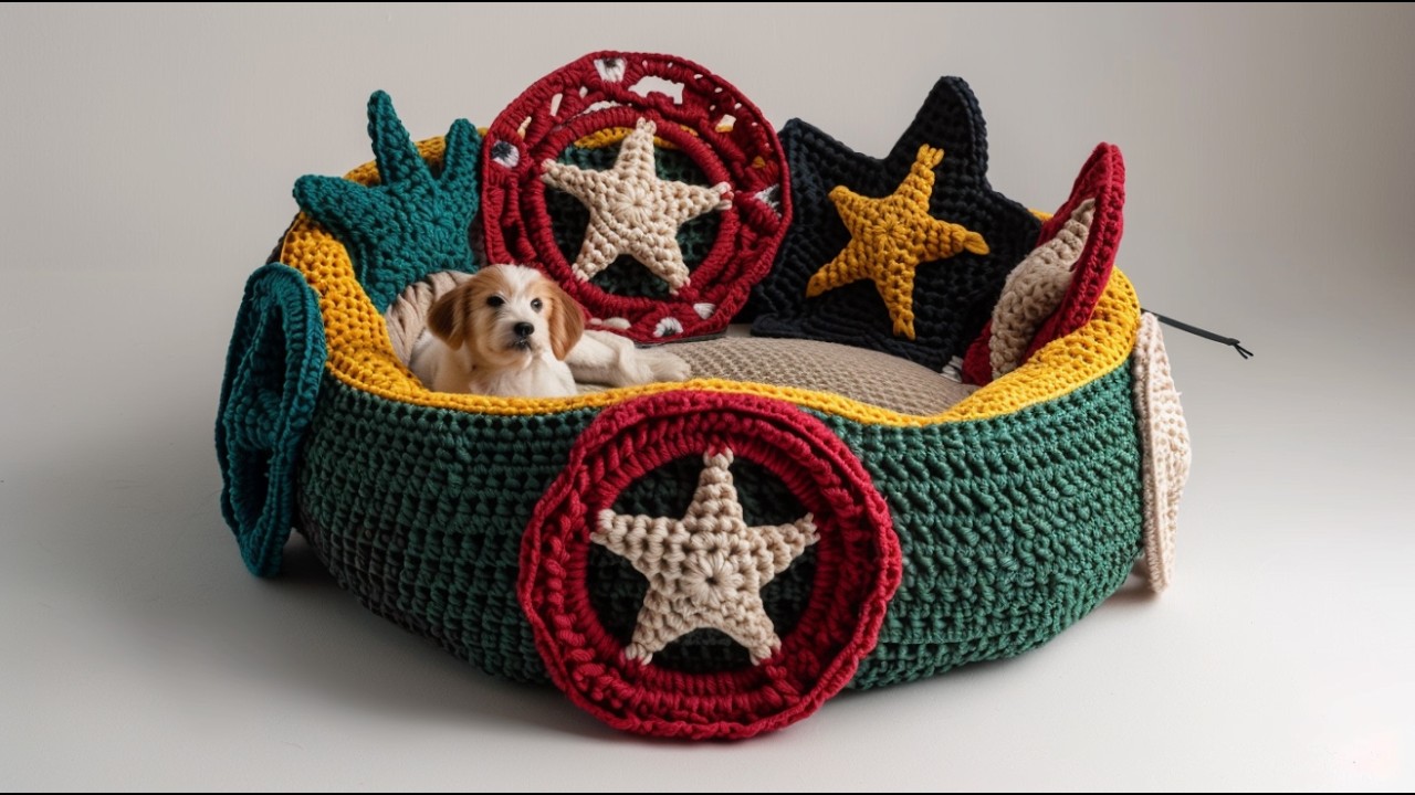 Crochet Elegant Bed for Dog Ideas (AI Generated)