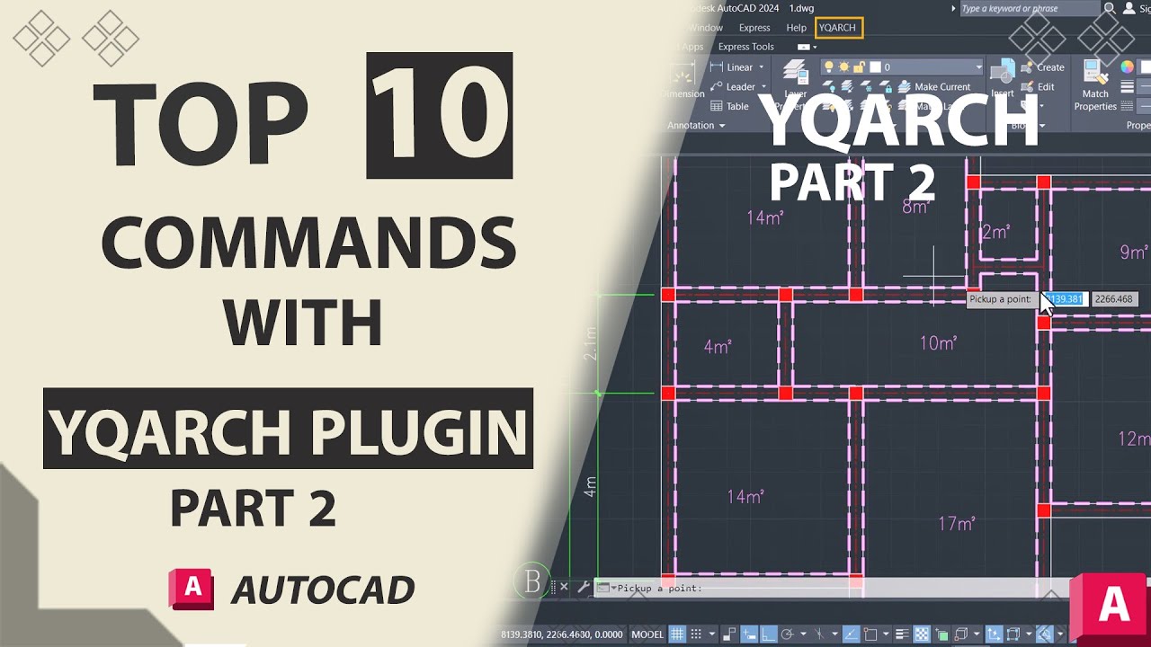 10 лучших команд AutoCAD для YQarch||лучший учебник по AutoCAD, часть 2