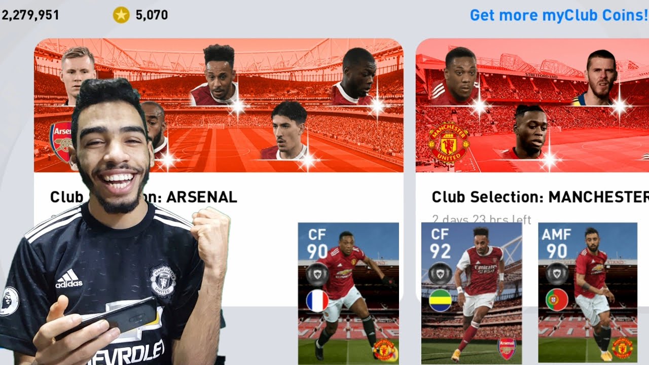 MANCHESTER UNITED + ARSENAL CLUB SELECTION PACK OPENING PES 2021 MOBILE